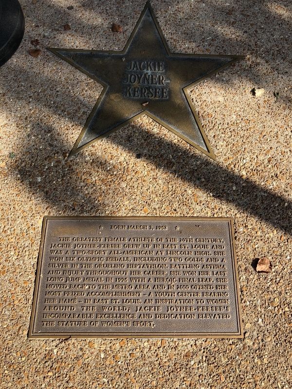 Jackie Joyner-Kersee Marker. Click for full size. Jackie Joyner-Kersee Marker image. Click for full size.
