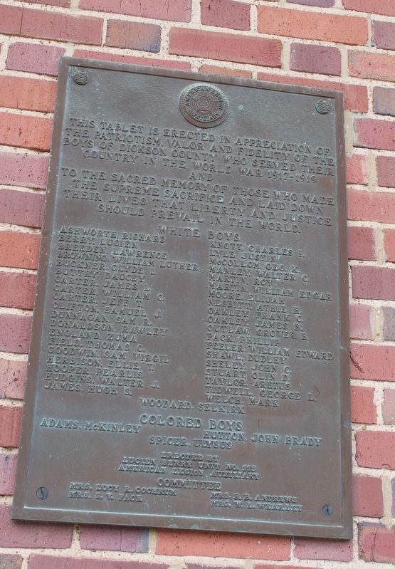 World War 1917-1919 Marker. Click for full size. World War 1917-1919 Marker image. Click for full size.