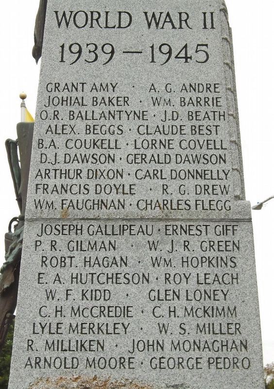 War Memorial Honored Dead WWII. Click for full size. War Memorial Honored Dead WWII image. Click for full size.