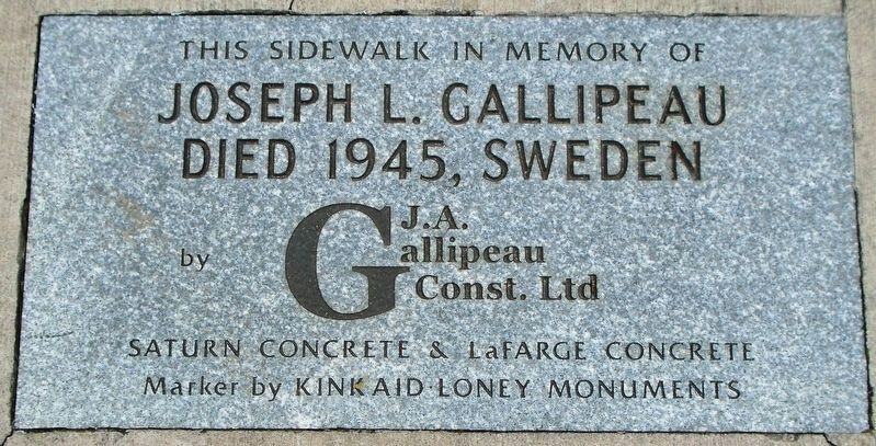 War Memorial Gallipeau Marker. Click for full size. War Memorial Gallipeau Marker image. Click for full size.