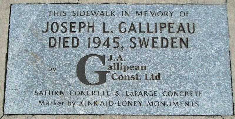 War Memorial Gallipeau Marker image. Click for full size.