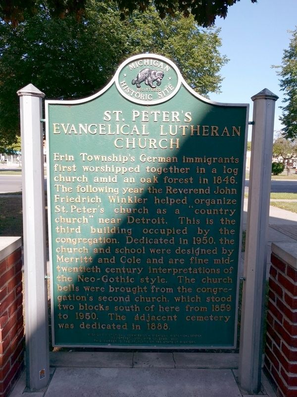 St. Peter's Evangelical Lutheran Church Marker. Click for full size. St. Peter's Evangelical Lutheran Church Marker image. Click for full size.