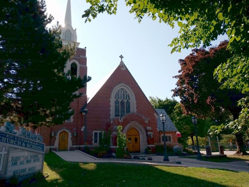 St. Peter's Evangelical Lutheran Church and Marker image. Click for full size.