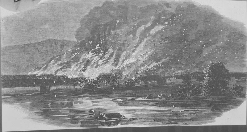Marker detail: Burning of the Wrightsville Bridge image. Click for full size.