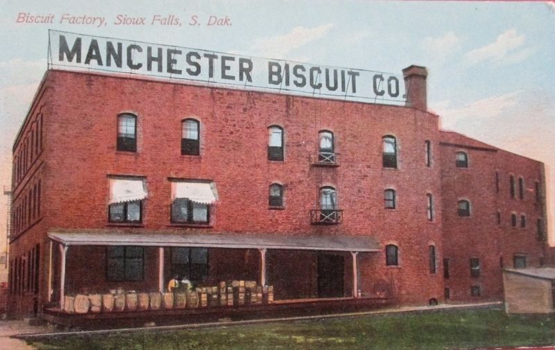 Hand-colored postcard: <i>Biscuit Factory, Sioux Falls, S. Dak.</i> image. Click for full size.