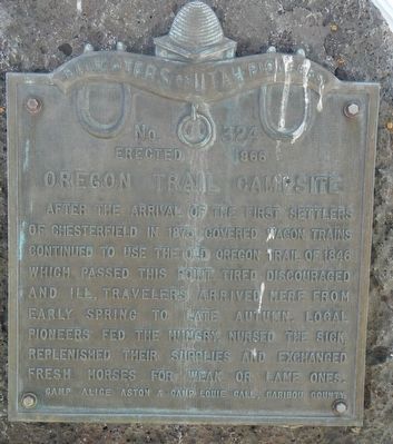 Oregon Trail Campsite Marker. Click for full size. Oregon Trail Campsite Marker image. Click for full size.