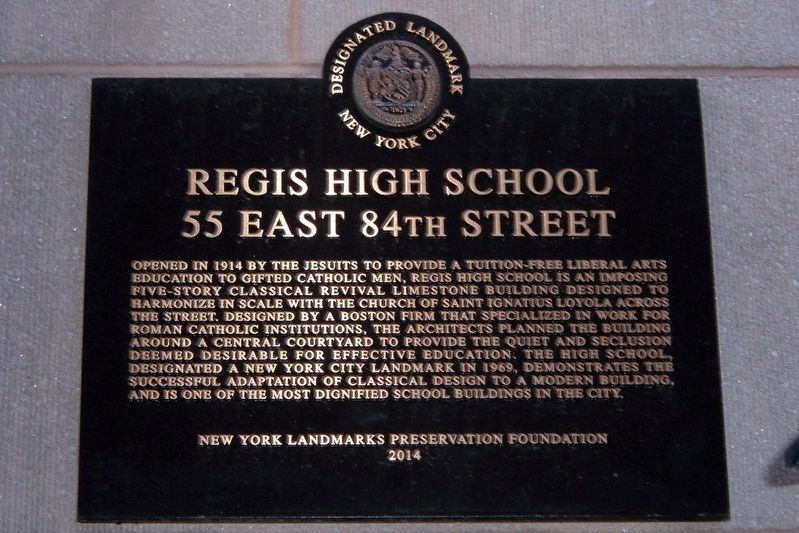 Regis High School Marker image. Click for full size.