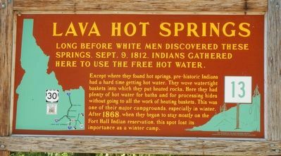Lava Hot Springs Historical Marker