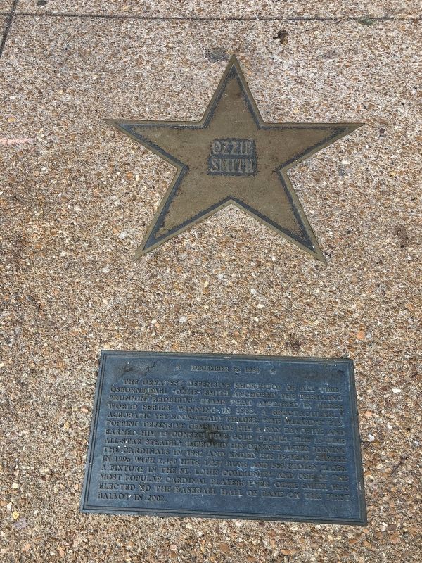 Ozzie Smith Marker. Click for full size. Ozzie Smith Marker image. Click for full size.