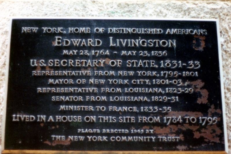 Edward Livingston Marker. Click for full size. Edward Livingston Marker image. Click for full size.