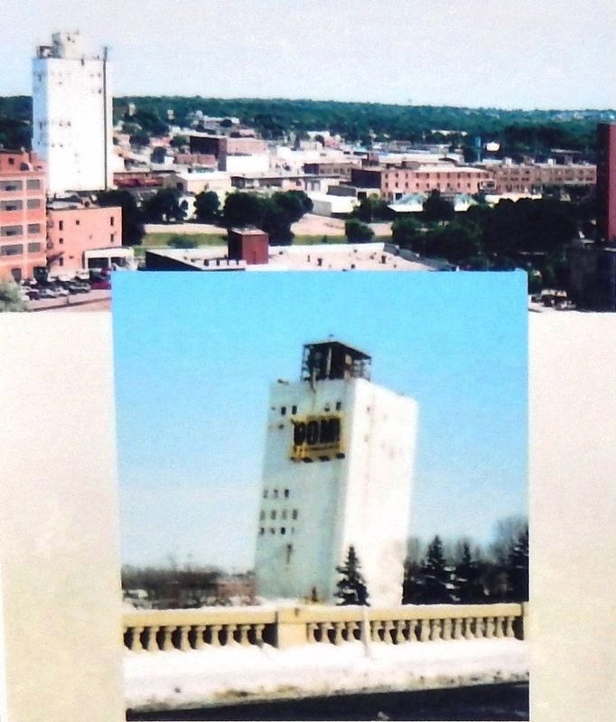 Marker detail: Looking southeast from the Courthouse clock tower in 2003 (top) image. Click for full size.