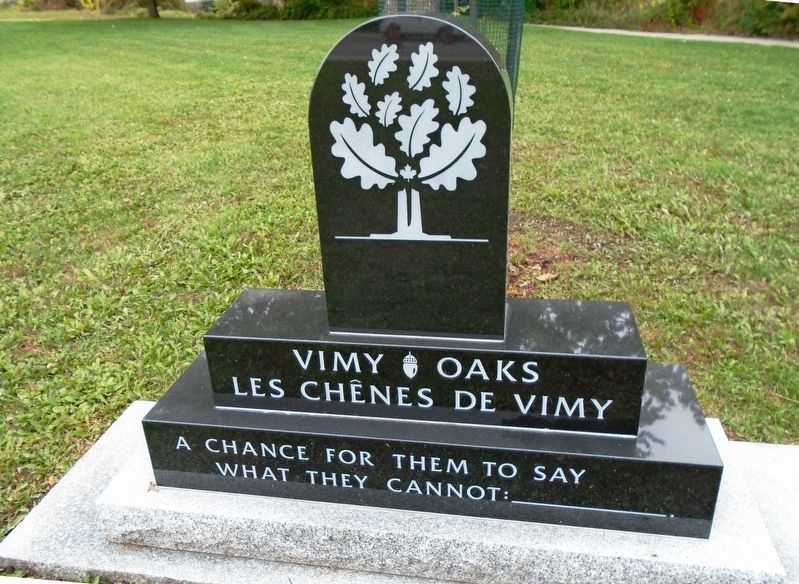 Vimy Oaks / Les ch�nes de Vimy Marker image. Click for full size.