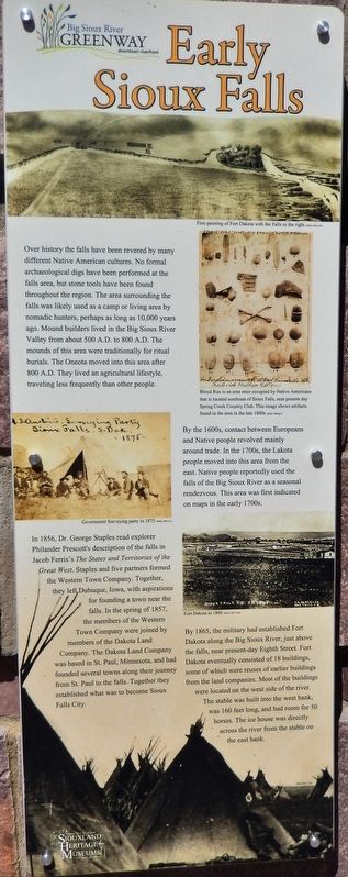 Early Sioux Falls Marker image. Click for full size.