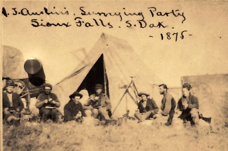 Marker detail: Government Surveying party in 1875 image. Click for full size.