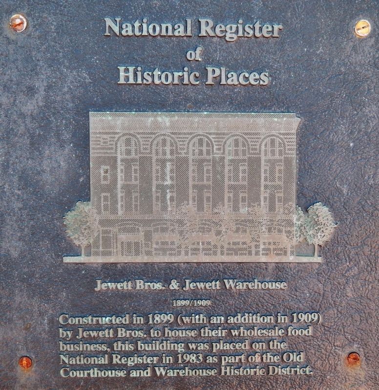 Jewett Bros. & Jewett Warehouse Marker. Click for more information. Jewett Bros. & Jewett Warehouse Marker image. Click for more information.