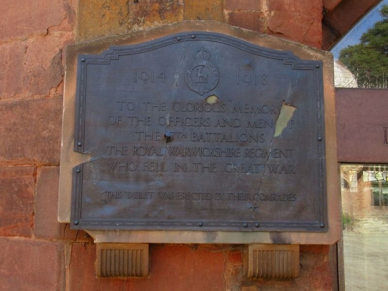 Royal Warwickshire Regiment Memorial. Click for full size. Royal Warwickshire Regiment Memorial image. Click for full size.