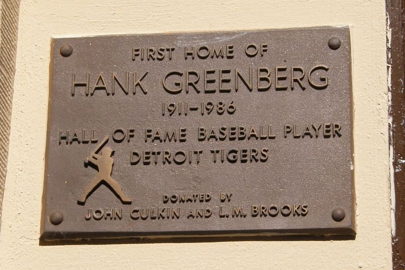 Hank Greenberg Marker. Click for full size. Hank Greenberg Marker image. Click for full size.