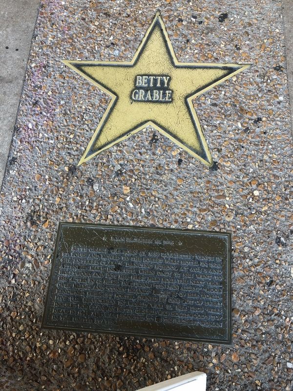 Betty Grable Marker image. Click for full size.