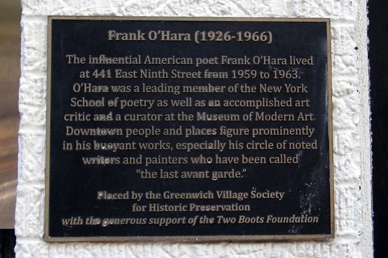 Frank O'Hara (1926-1966) Marker image. Click for full size.