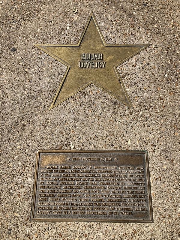 Elijah Lovejoy Marker. Click for full size. Elijah Lovejoy Marker image. Click for full size.