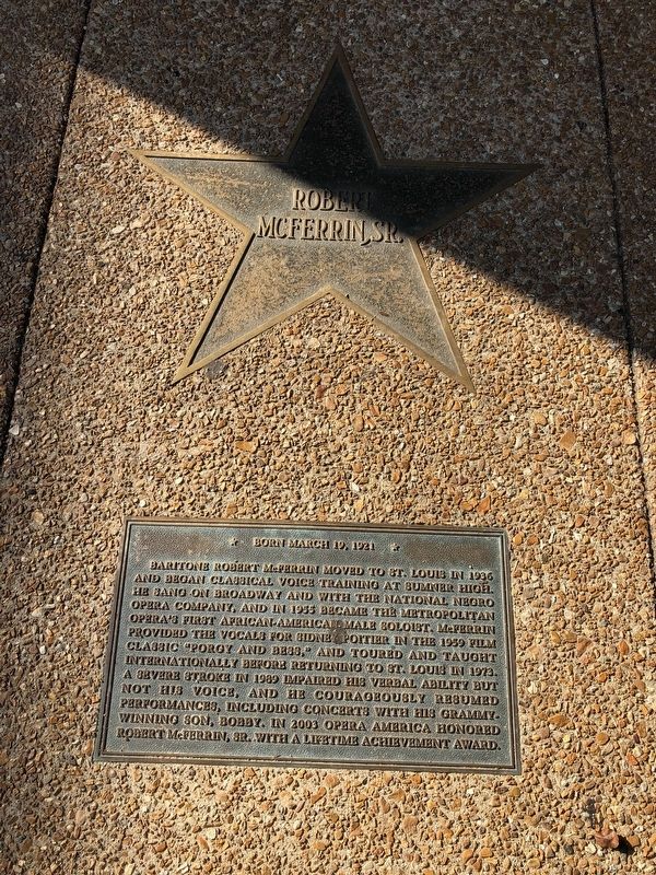 Robert McFerrin, Sr. Marker. Click for full size. Robert McFerrin, Sr. Marker image. Click for full size.