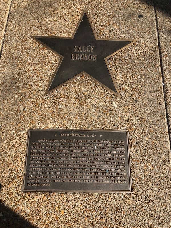 Sally Benson Marker. Click for full size. Sally Benson Marker image. Click for full size.