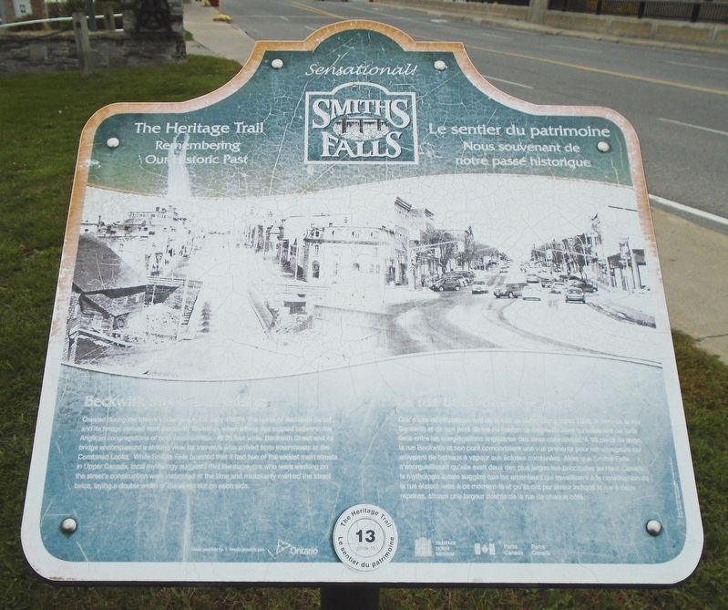 Beckwith Street and Bridge / La rue Beckwith et le pont Marker. Click for full size. Beckwith Street and Bridge / La rue Beckwith et le pont Marker image. Click for full size.