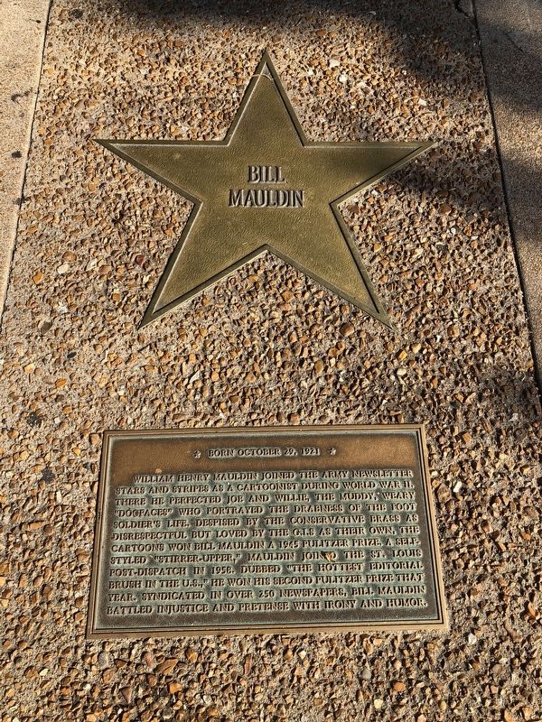 Bill Mauldin Marker. Click for full size. Bill Mauldin Marker image. Click for full size.