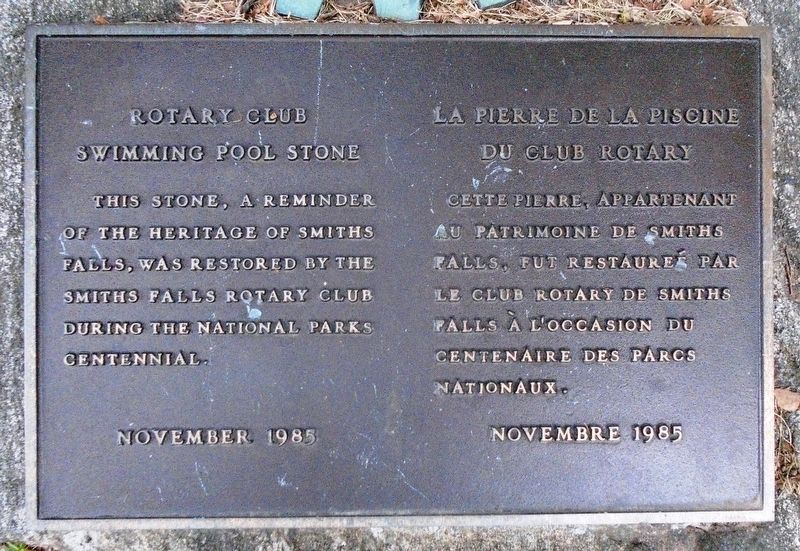 Rotary Club Swimming Pool Stone / La pierre de la piscine du club Rotary Marker. Click for full size. Rotary Club Swimming Pool Stone / La pierre de la piscine du club Rotary Marker image. Click for full size.