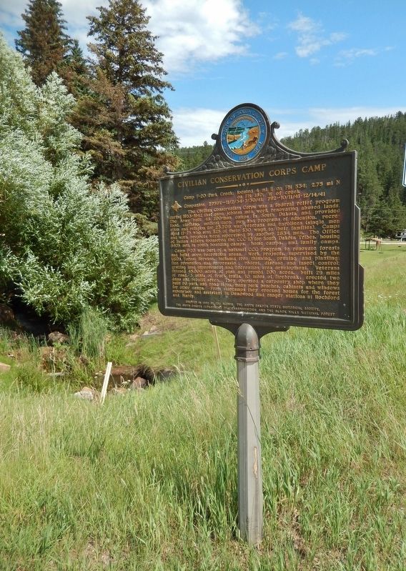 Civilian Conservation Corps Camp Marker (<i>tall view</i>) image. Click for full size.