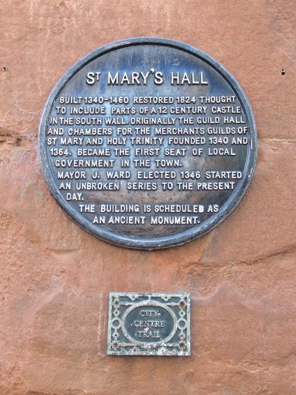 St Mary’s Hall Marker. Click for full size. St Mary’s Hall Marker image. Click for full size.