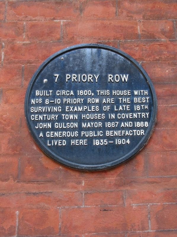 7 Priory Row Marker image. Click for full size.