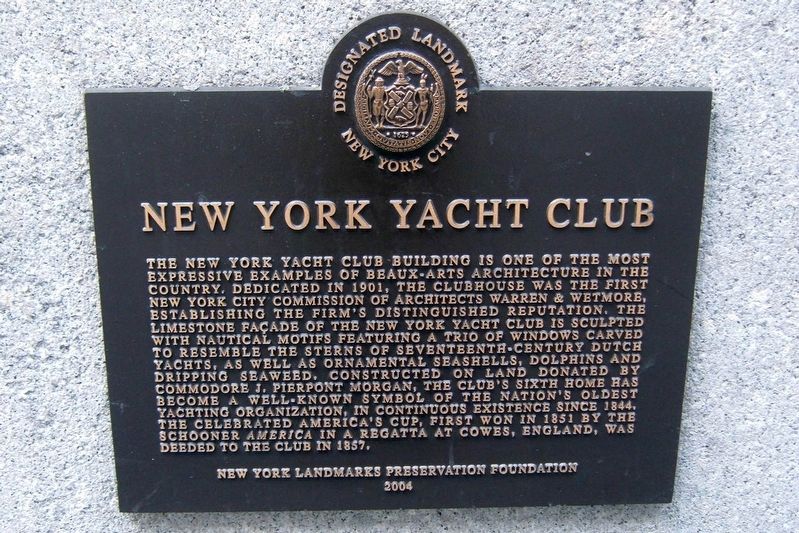 New York Yacht Club Marker image. Click for full size.