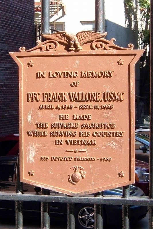 PFC Frank Vallone, USMC Marker image. Click for full size.