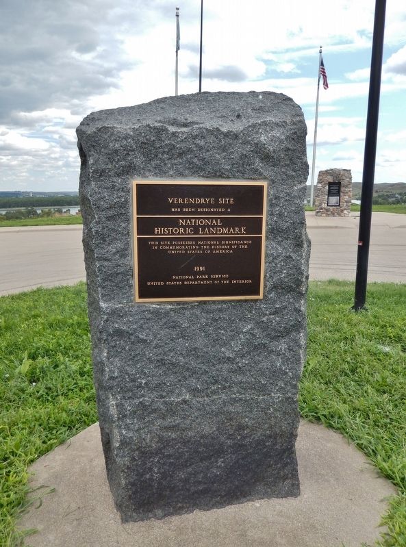 Verendrye Site Marker (<i>tall view; related marker in background</i>) image. Click for full size.