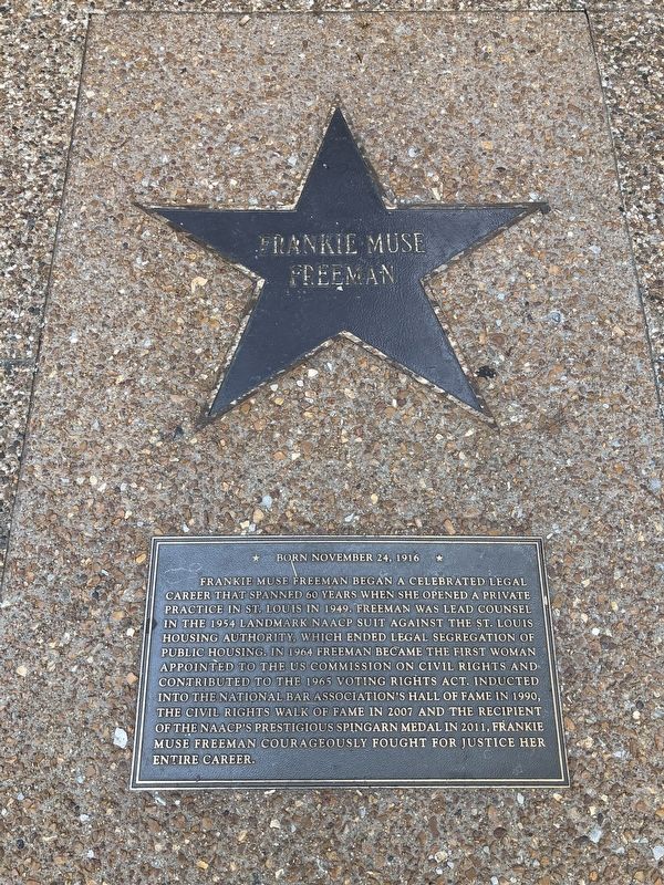 Frankie Muse Freeman Marker. Click for full size. Frankie Muse Freeman Marker image. Click for full size.