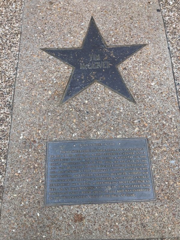 Tim McCarver Marker. Click for full size. Tim McCarver Marker image. Click for full size.
