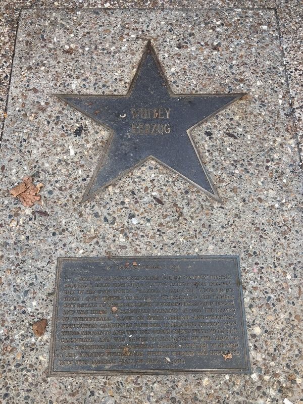 Whitey Herzog Marker. Click for full size. Whitey Herzog Marker image. Click for full size.