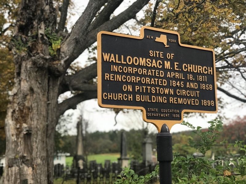 Walloomsac M.E. Church Marker. Click for full size. Walloomsac M.E. Church Marker image. Click for full size.