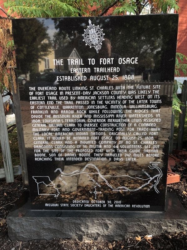 The Trail to Fort Osage Marker image. Click for full size.