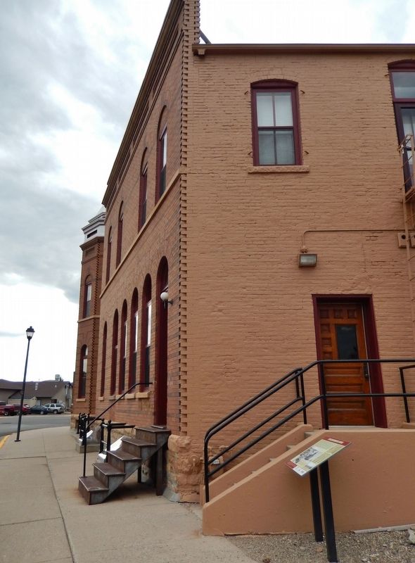 Stockgrowers Bank Marker (<i>wide view; marker located near northeast corner of building</i>). Click for full size. Stockgrowers Bank Marker (<i>wide view; marker located near northeast corner of building</i>) image. Click for full size.