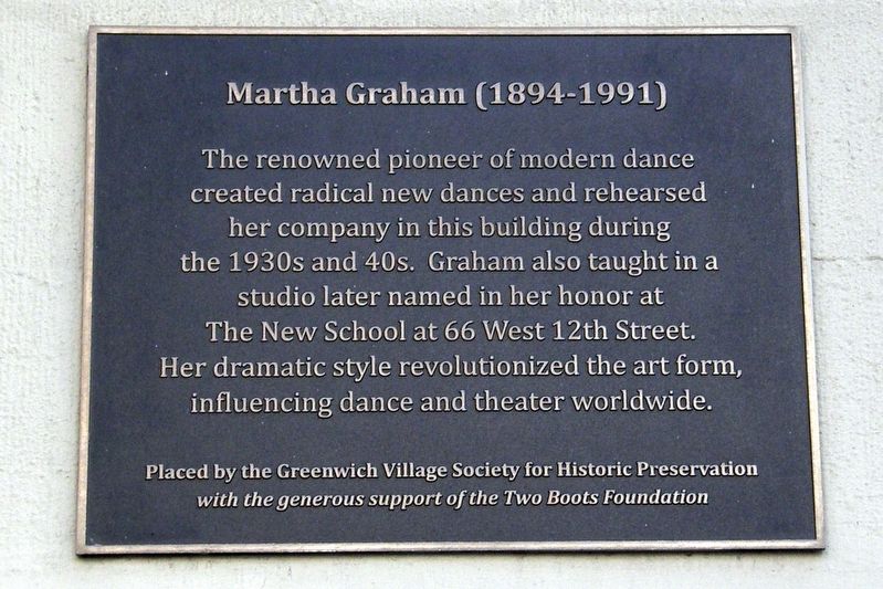 Martha Graham (1894-1991) Marker image. Click for full size.