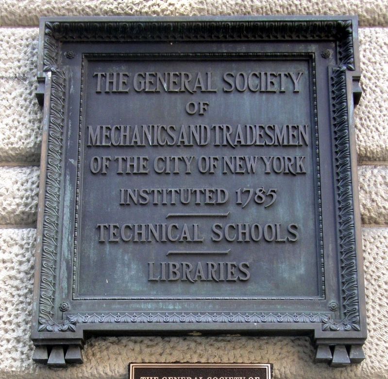 The General Society of Mechanics and Tradesmen of the City of New York image. Click for full size.