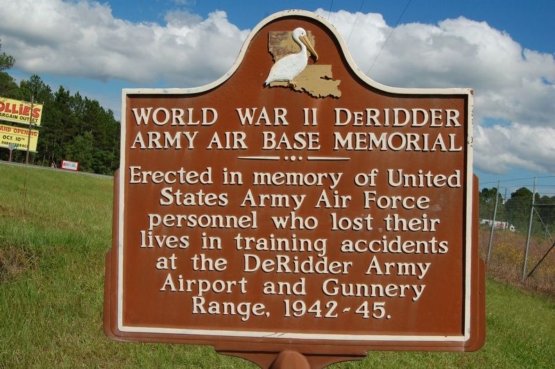 World War II DeRidder Army Air Base Memorial image. Click for full size.