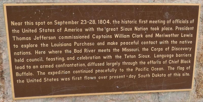 Lewis and Clark First Sioux Nation Meeting Marker image. Click for full size.