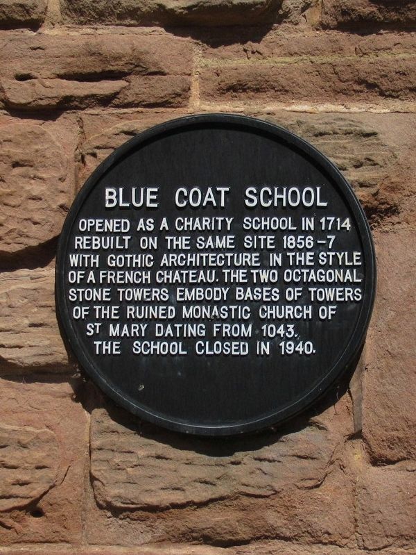 Blue Coat School Marker. Click for full size. Blue Coat School Marker image. Click for full size.