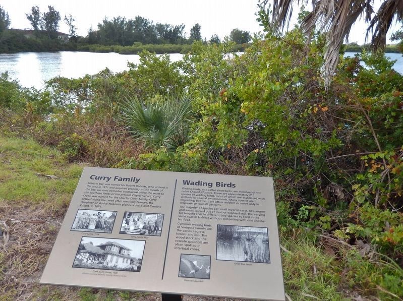 Curry Family / Wading Birds Marker (<i>wide view southeast across Roberts Bay</i>) image. Click for full size.