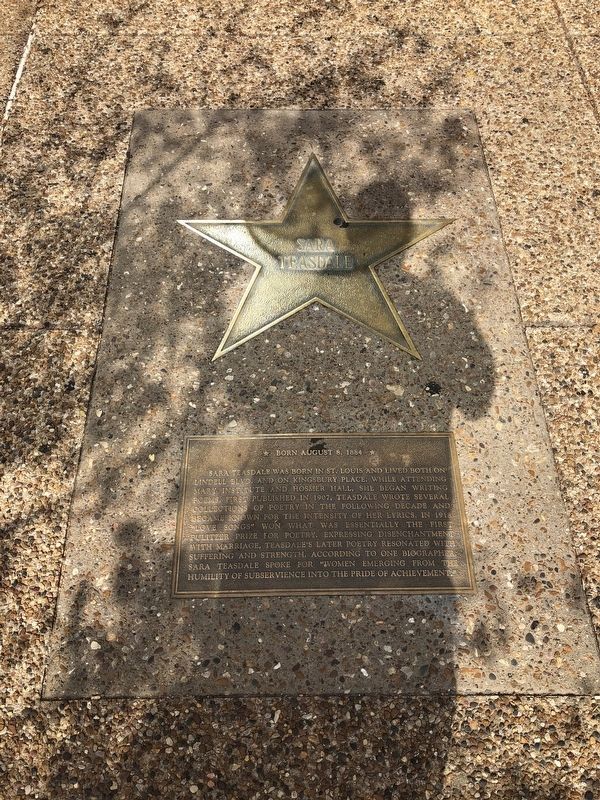 Sara Teasdale Marker. Click for full size. Sara Teasdale Marker image. Click for full size.