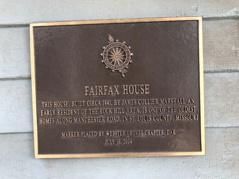 Fairfax House Marker (Left Plaque) image. Click for full size.