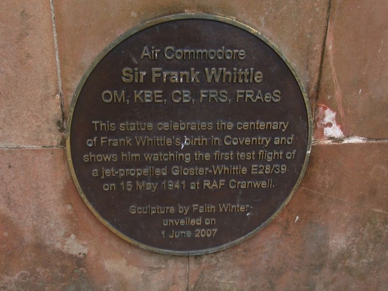 Sir Frank Whittle Marker. Click for full size. Sir Frank Whittle Marker image. Click for full size.